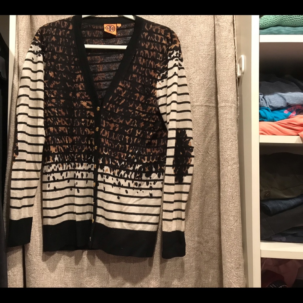 Tory button front boyfriend cardigan